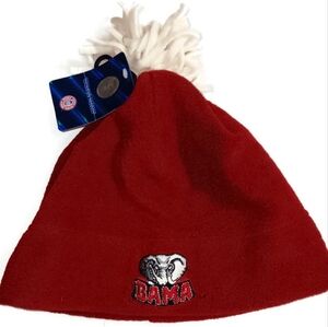 Alabama Crimson Tide Red NCAA Hat, Cap, One Size, Fleece, Pom, Pom Cap,